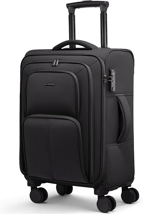 LOVEVOOK Carry On Luggage 22x14x9 Airline Approved, 22 Inch Softside Suitcases with Spinner Wheels, Lightweight Carry-on Suitcase with TSA Lock for Women Men, Large Luggage for Travel Business Trip