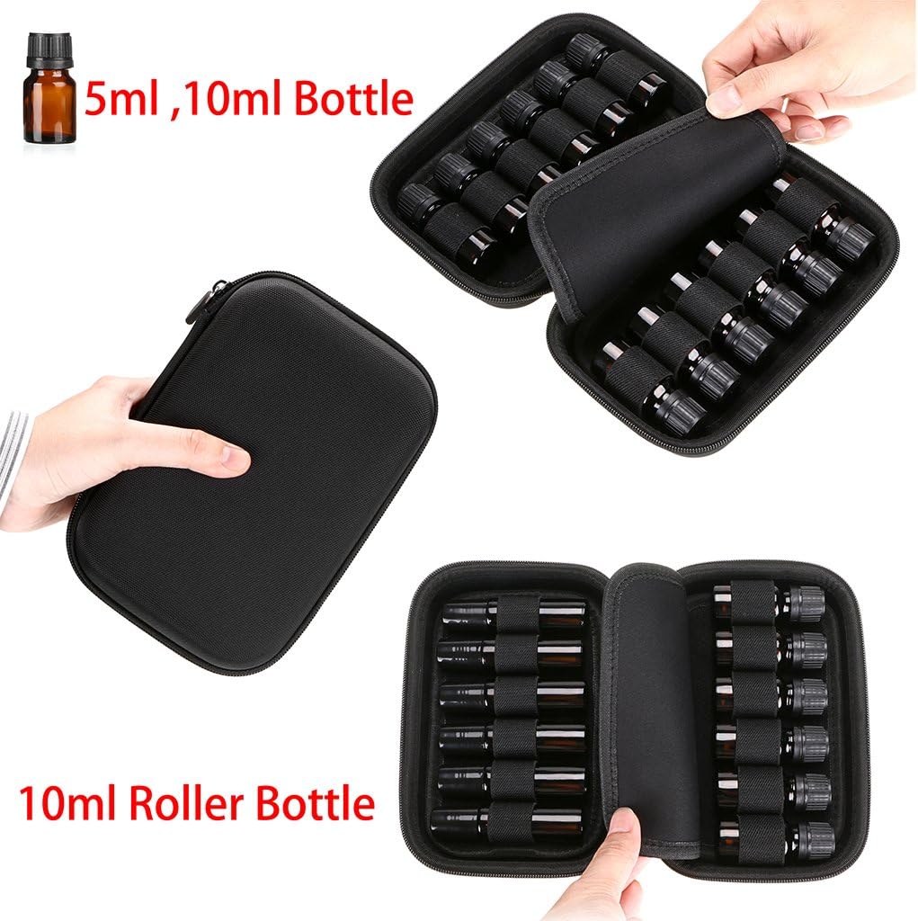 Hipiwe Hard Shell Essential Oil Carrying Case Holds 12 Bottles Travel Bag - Image 8