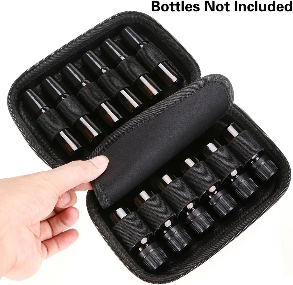 Hipiwe Hard Shell Essential Oil Carrying Case Holds 12 Bottles Travel Bag - Image 6